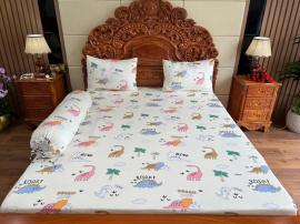 Bộ ga thun lạnh KHỦNG LONG KEM