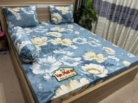 Bộ ga thun lạnh HOA BAY XÁM