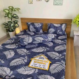 Bộ ga thun lạnh LÁ ME XÁM