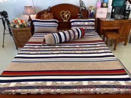 Bộ ga thun lạnh THỔ CẨM NÂU